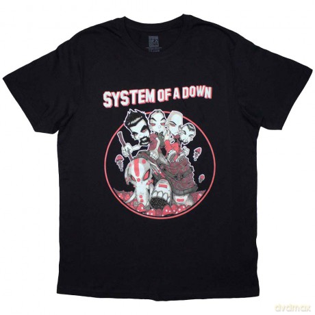 System Of A Down: Unisex T-Shirt: Mushroom People (Black) (Large)