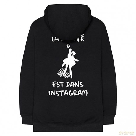 1975 - The: The 1975 Unisex Pullover Hoodie: ABIIOR Est Dans Instagram (Black) (Back Print) (XX-Large)