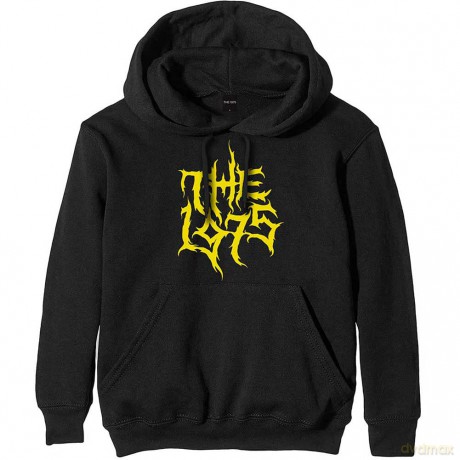1975 - The: The 1975 Unisex Pullover Hoodie: Gold Logo (Black) (X-Large)
