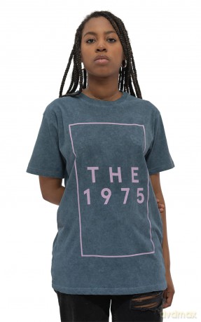 1975 - The: The 1975 Unisex T-Shirt: I Like It Logo (Denim Blue) (Wash Collection) (Large)