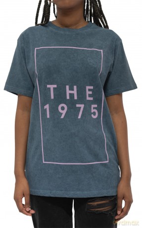 1975 - The: The 1975 Unisex T-Shirt: I Like It Logo (Denim Blue) (Wash Collection) (Large)
