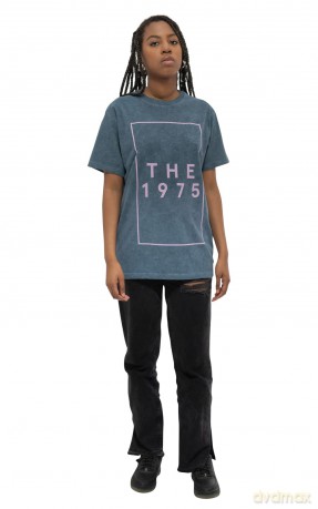 1975 - The: The 1975 Unisex T-Shirt: I Like It Logo (Denim Blue) (Wash Collection) (Large)