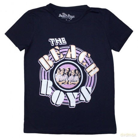 Beach Boys - The: The Beach Boys Ladies T-Shirt: Vintage Photo (Navy Blue) (X-Large)