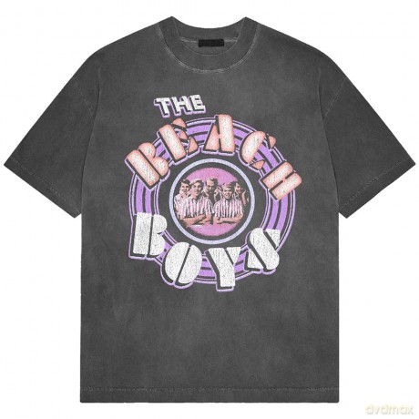 Beach Boys - The: The Beach Boys Unisex Stone Wash T-Shirt: Vintage Photo (Charcoal Grey) (Medium)