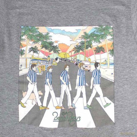 Beach Boys - The: The Beach Boys Unisex T-Shirt: Pet Sounds Crossing (Grey) (Small)