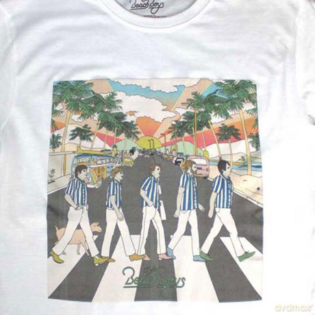 Beach Boys - The: The Beach Boys Unisex T-Shirt: Pet Sounds Crossing (White) (Small)
