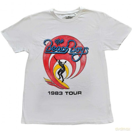 Beach Boys - The: The Beach Boys Unisex T-Shirt: Surfer '83 Vintage (White) (Large)