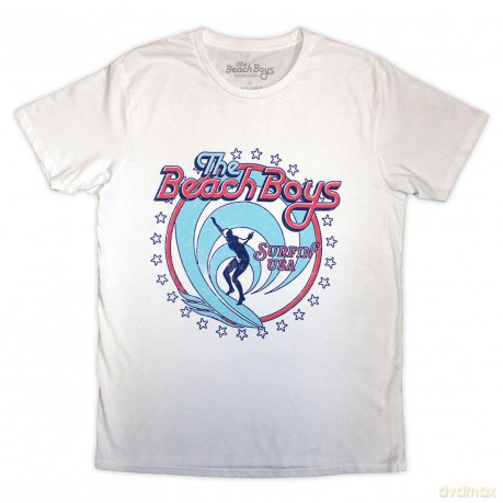 Beach Boys - The: The Beach Boys Unisex T-Shirt: Surfin' USA Circle (White) (Small)