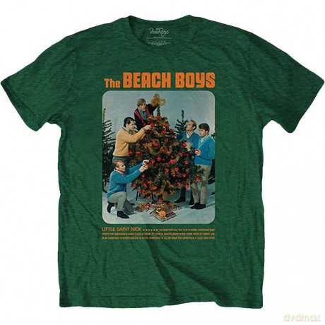 Beach Boys - The: The Beach Boys Unisex T-Shirt: Xmas Album (Green) (Back Print) (Medium)