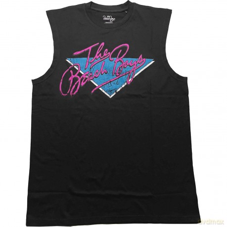 Beach Boys - The: The Beach Boys Unisex Tank T-Shirt: Retro Logo (Black) (Small)