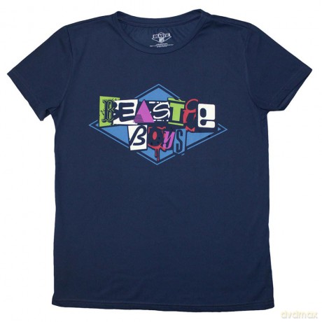 Beastie Boys - The: The Beastie Boys Ladies T-Shirt: Multicolour Logo (Denim Blue) (Small)