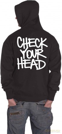 Beastie Boys - The: The Beastie Boys Unisex Pullover Hoodie: Check Your Head (Black) (Back Print) (Small)