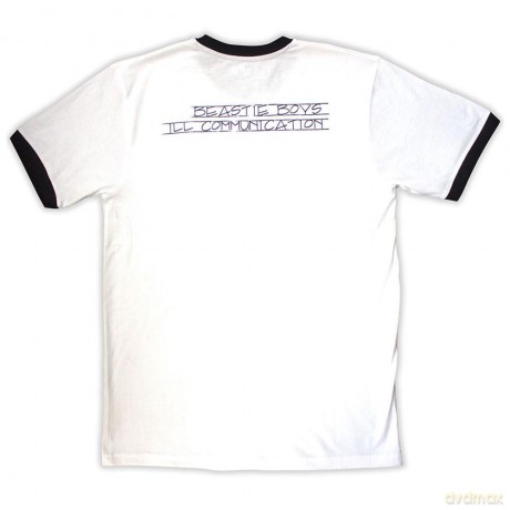 Beastie Boys - The: The Beastie Boys Unisex Ringer T-Shirt: Record Label (White) (Back Print) (X-Large)
