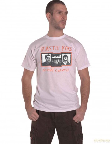Beastie Boys - The: The Beastie Boys Unisex T-Shirt: So What Cha Want (White) (Small)