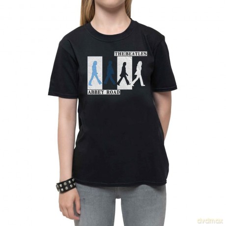 The Beatles: Kids T-Shirt: Abbey Road Colours Crossing (Black) (7-8 Years)