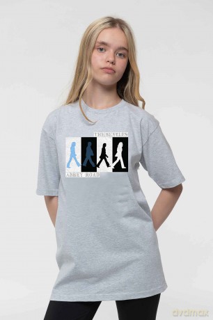The Beatles: Kids T-Shirt: Abbey Road Colours Crossing (Heather Grey) (5-6 Years)