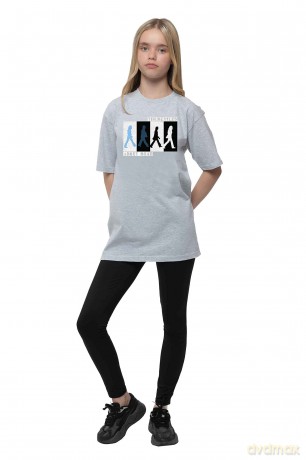 The Beatles: Kids T-Shirt: Abbey Road Colours Crossing (Heather Grey) (9-10 Years)