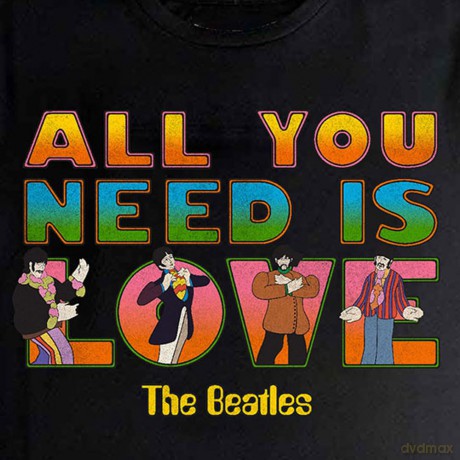 The Beatles: Ladies Crop Top: Yellow Submarine AYNIL Stacked (Black) (Medium)