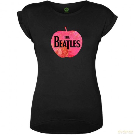 The Beatles: Ladies Fashion Tee: Apple with Foiled Application (Medium)