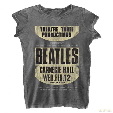 The Beatles: Ladies Fashion Tee: Carnegie Hall (Burn Out) (Large)