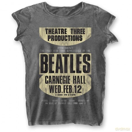 The Beatles: Ladies Fashion Tee: Carnegie Hall (Burn Out) (X-Small)