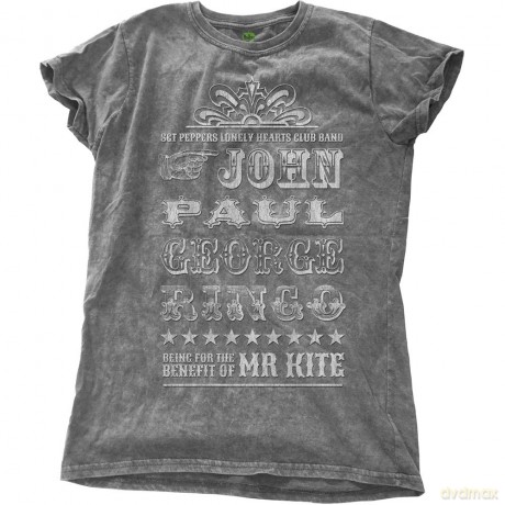The Beatles: Ladies Fashion Tee: Mr Kite with Snow Wash Finishing (Large)