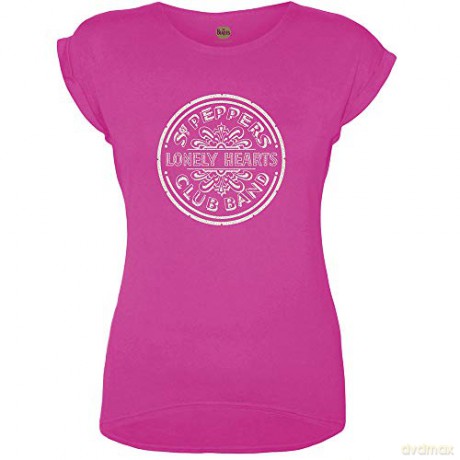 The Beatles: Ladies Fashion Tee: Sgt Pepper Drum with Caviar Bead Application (Medium)