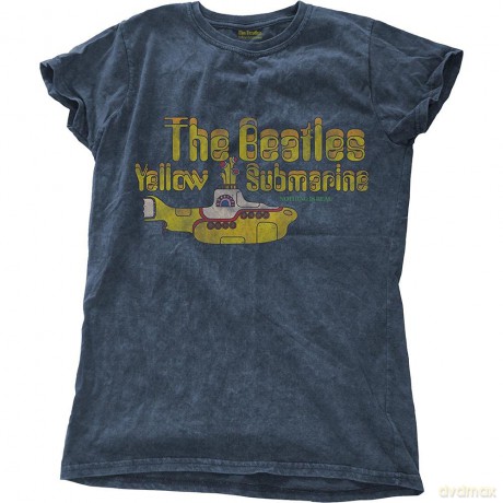 The Beatles: Ladies Fashion Tee: Yellow Submarine Nothing Is Real with Snow Wash Finishing (Large)