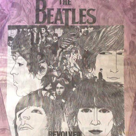 The Beatles: Ladies Long Sleeve Crop Top: Revolver (Pink) (Mesh) (XX-Large)