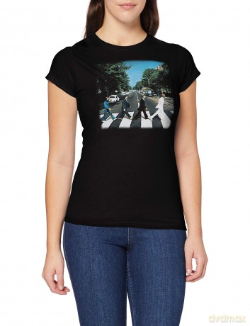 The Beatles: Ladies Premium Tee: Abbey Road (Back Print) (Large)