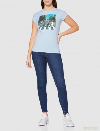 The Beatles: Ladies Premium Tee: Abbey Road (Back Print) (Medium)