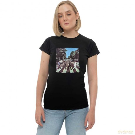 The Beatles: Ladies Premium Tee: Abbey Road (Back Print) (Medium)