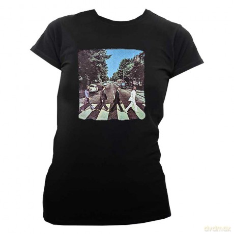 The Beatles: Ladies Premium Tee: Abbey Road (Back Print) (Medium)