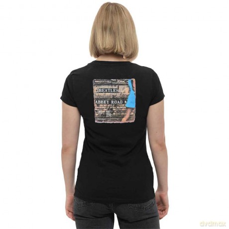 The Beatles: Ladies Premium Tee: Abbey Road (Back Print) (Medium)