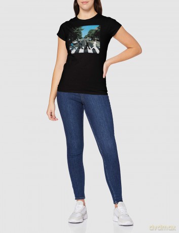 The Beatles: Ladies Premium Tee: Abbey Road (Back Print) (Small)