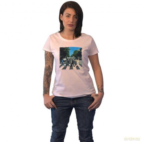 The Beatles: Ladies Premium Tee: Abbey Road (Back Print) (X-Large)