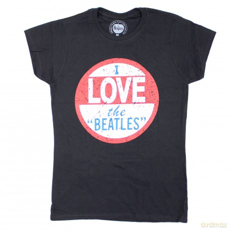 The Beatles: Ladies Premium Tee: I Love with Back Printing (Large)