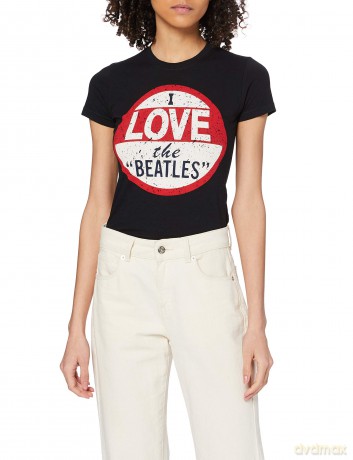 The Beatles: Ladies Premium Tee: I Love with Back Printing (Medium)