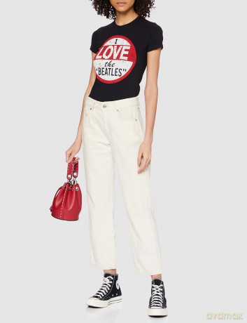 The Beatles: Ladies Premium Tee: I Love with Back Printing (X-Large)
