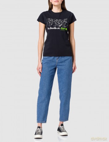The Beatles: Ladies Premium Tee: On Apple with Back Printing (Large)