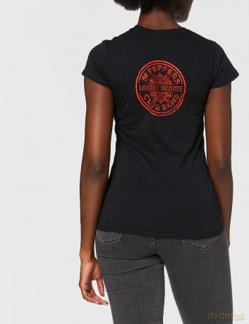 The Beatles: Ladies Premium Tee: Sgt Pepper with Back Printing (Small)