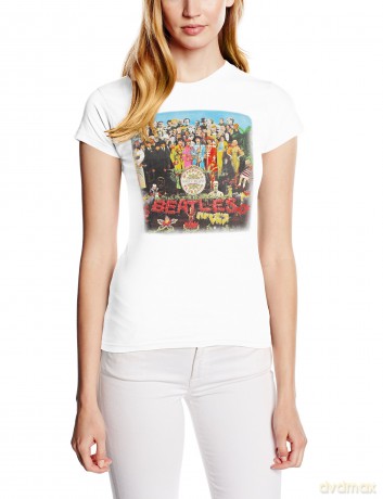 The Beatles: Ladies Premium Tee: Sgt Pepper with Back Printing (Small)