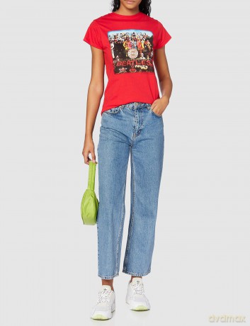 The Beatles: Ladies Premium Tee: Sgt Pepper with Back Printing (Small)