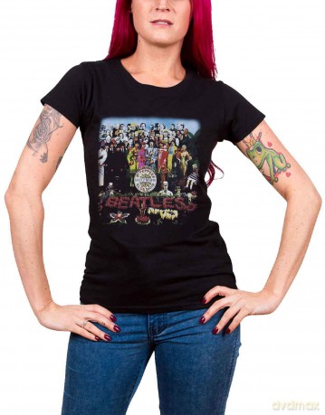 The Beatles: Ladies Premium Tee: Sgt Pepper with Back Printing (XX-Large)
