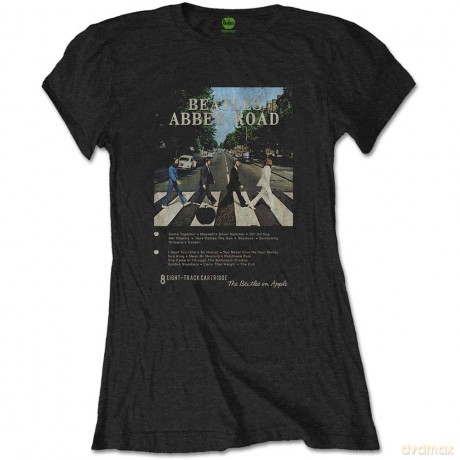 The Beatles: Ladies T-Shirt: Abbey Road 8 Track (Black) (Large)