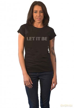 The Beatles: Ladies T-Shirt: Let It Be Crystals (Black) (Embellished) (Medium)