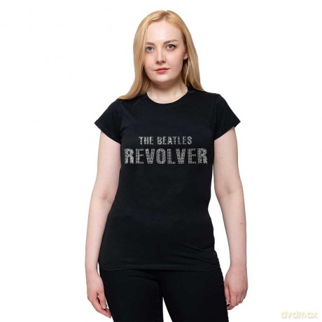The Beatles: Ladies T-Shirt: Revolver Crystals (Black) (Embellished) (Small)