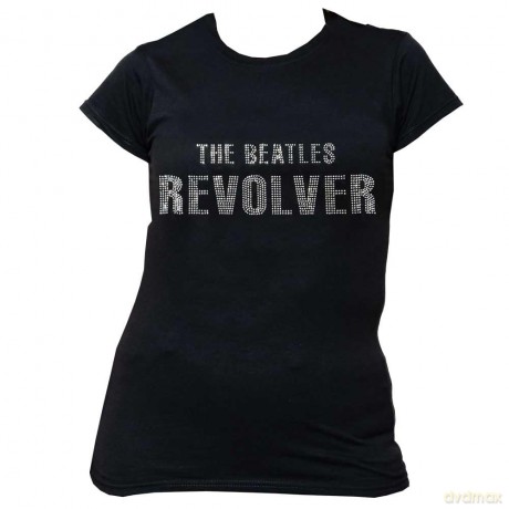 The Beatles: Ladies T-Shirt: Revolver Crystals (Black) (Embellished) (Small)
