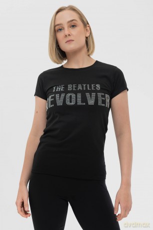 The Beatles: Ladies T-Shirt: Revolver Crystals (Black) (Embellished) (Small)