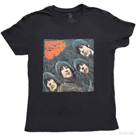 The Beatles: Ladies T-Shirt: Rubber Soul Album Cover (Black) (XXX-Large)